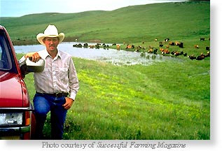 South Dakota landowner with created wetland